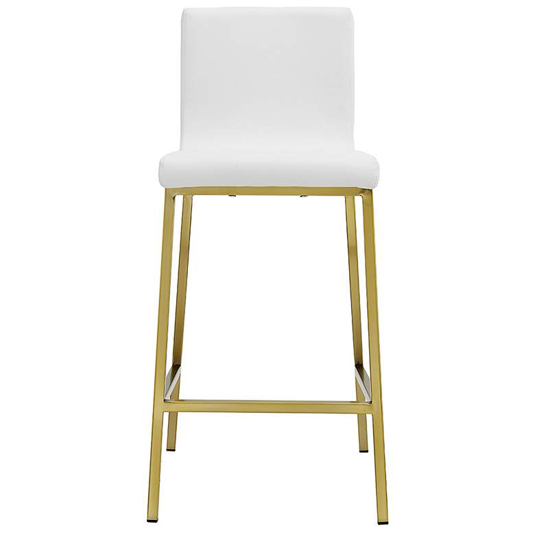 Image 2 Scott 26 inch White Leatherette and Gold Counter Stool more views