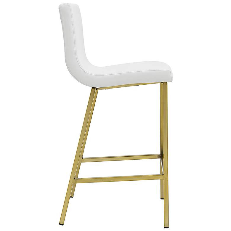 Image 3 Scott 26 inch White Leatherette and Gold Counter Stool more views