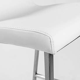Image2 of Scott 26" White Leatherette Stainless Steel Counter Stool more views