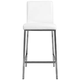 Image5 of Scott 26" White Leatherette Stainless Steel Counter Stool more views