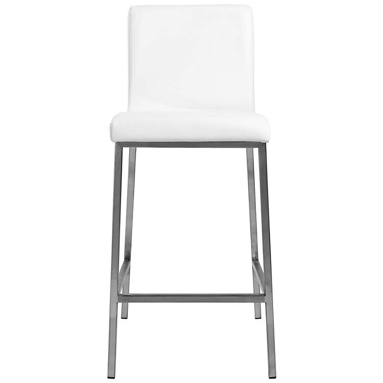 Image 5 Scott 26 inch White Leatherette Stainless Steel Counter Stool more views