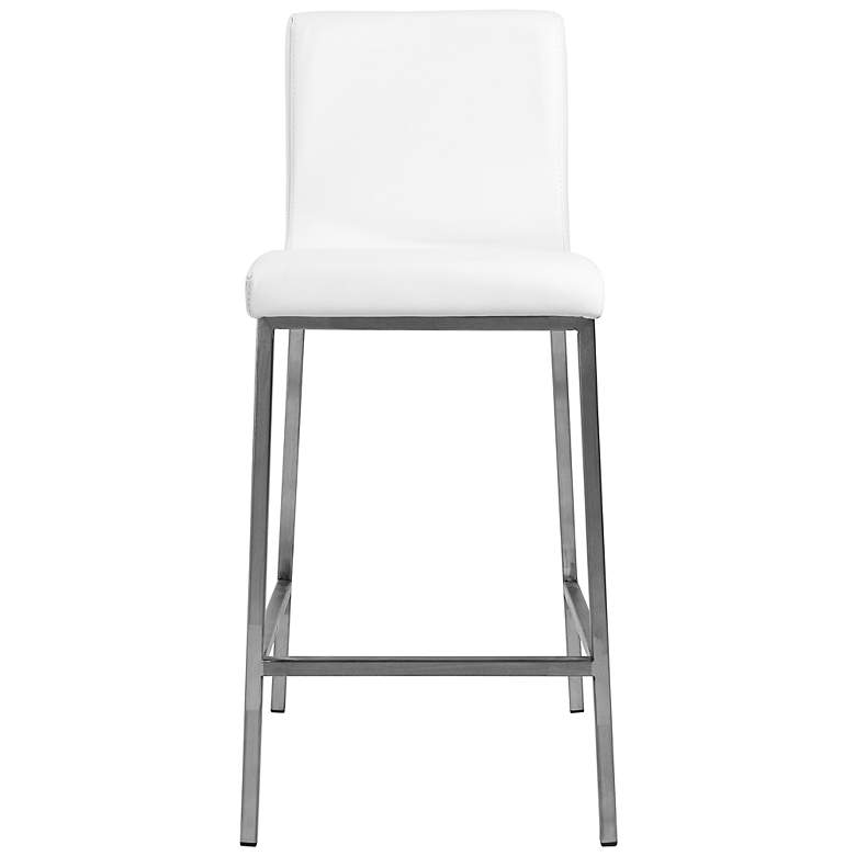 Image 5 Scott 26" White Leatherette Stainless Steel Counter Stool more views