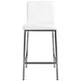 Scott 26" White Leatherette Stainless Steel Counter Stool