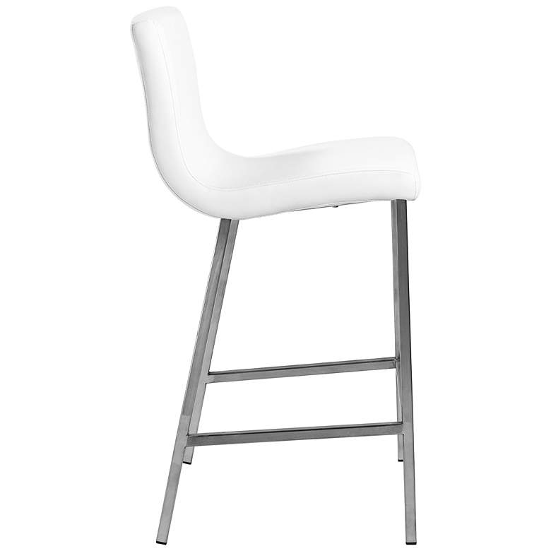 Image 6 Scott 26 inch White Leatherette Stainless Steel Counter Stool more views