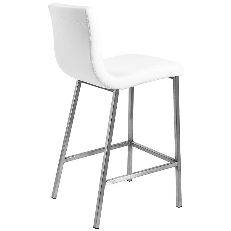 Image 7 Scott 26 inch White Leatherette Stainless Steel Counter Stool more views