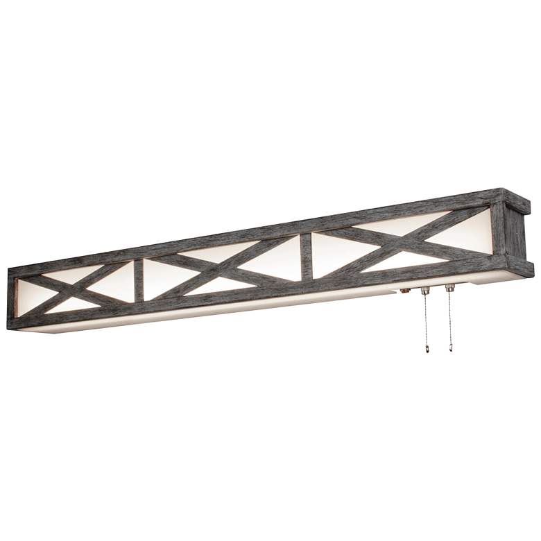 Image 1 Scott - 38 inch Over Bed Fixture - Distressed Grey Finish - White Acrylic 