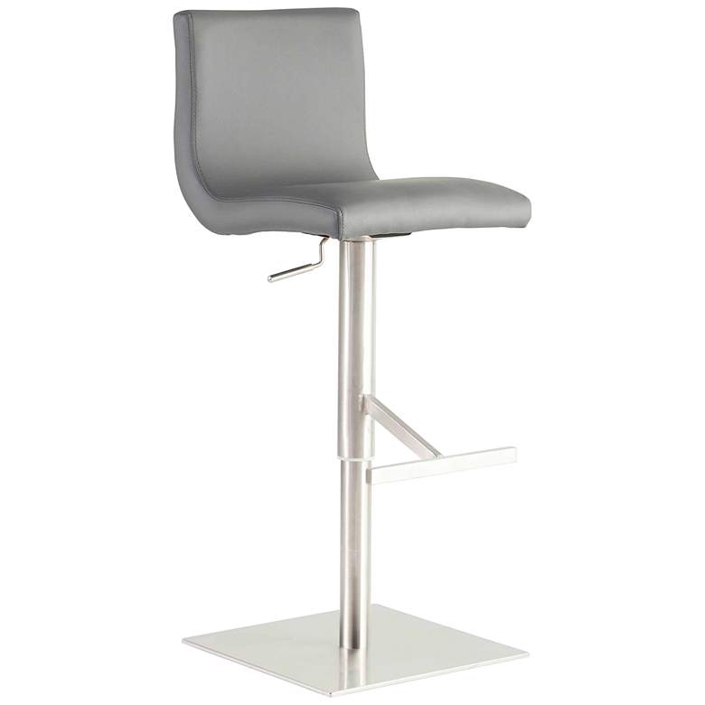 Image 1 Scott Gray Leatherette Adjustable Swivel Bar Stool