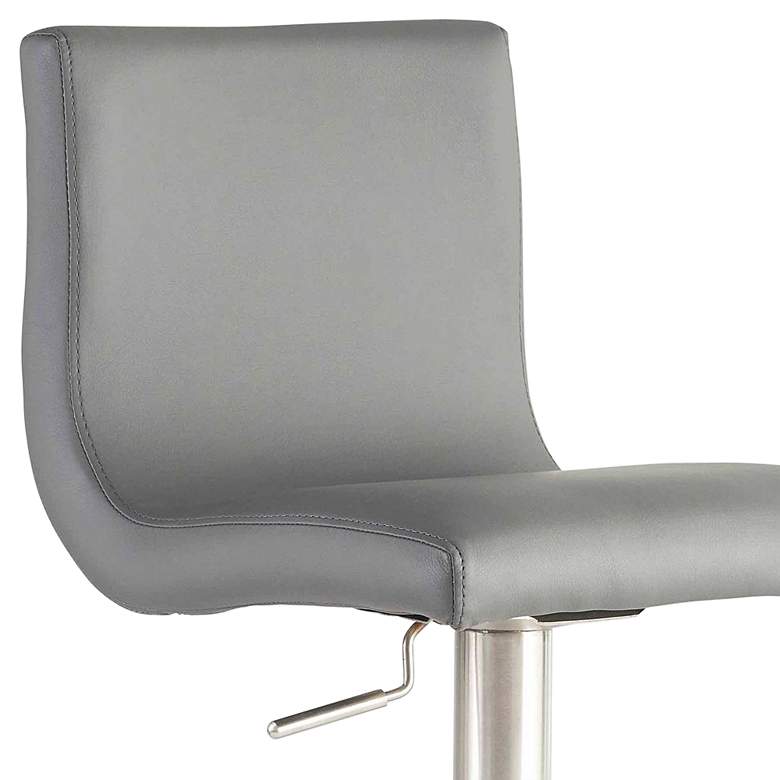 Image 2 Scott Gray Leatherette Adjustable Swivel Bar Stool more views