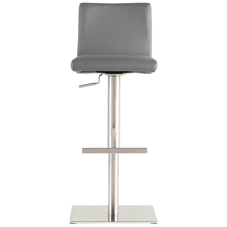 Image 3 Scott Gray Leatherette Adjustable Swivel Bar Stool more views