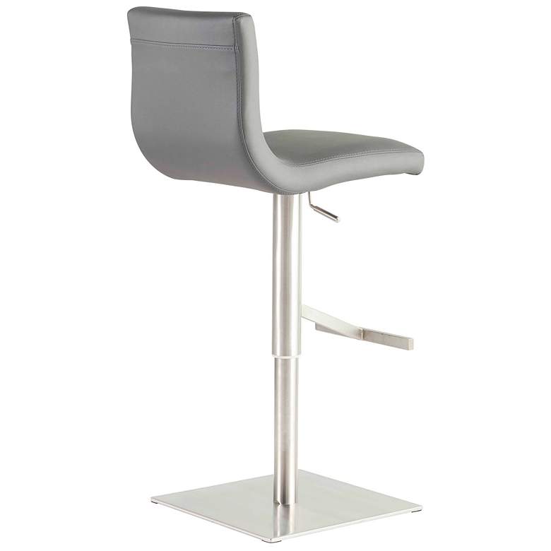 Image 4 Scott Gray Leatherette Adjustable Swivel Bar Stool more views