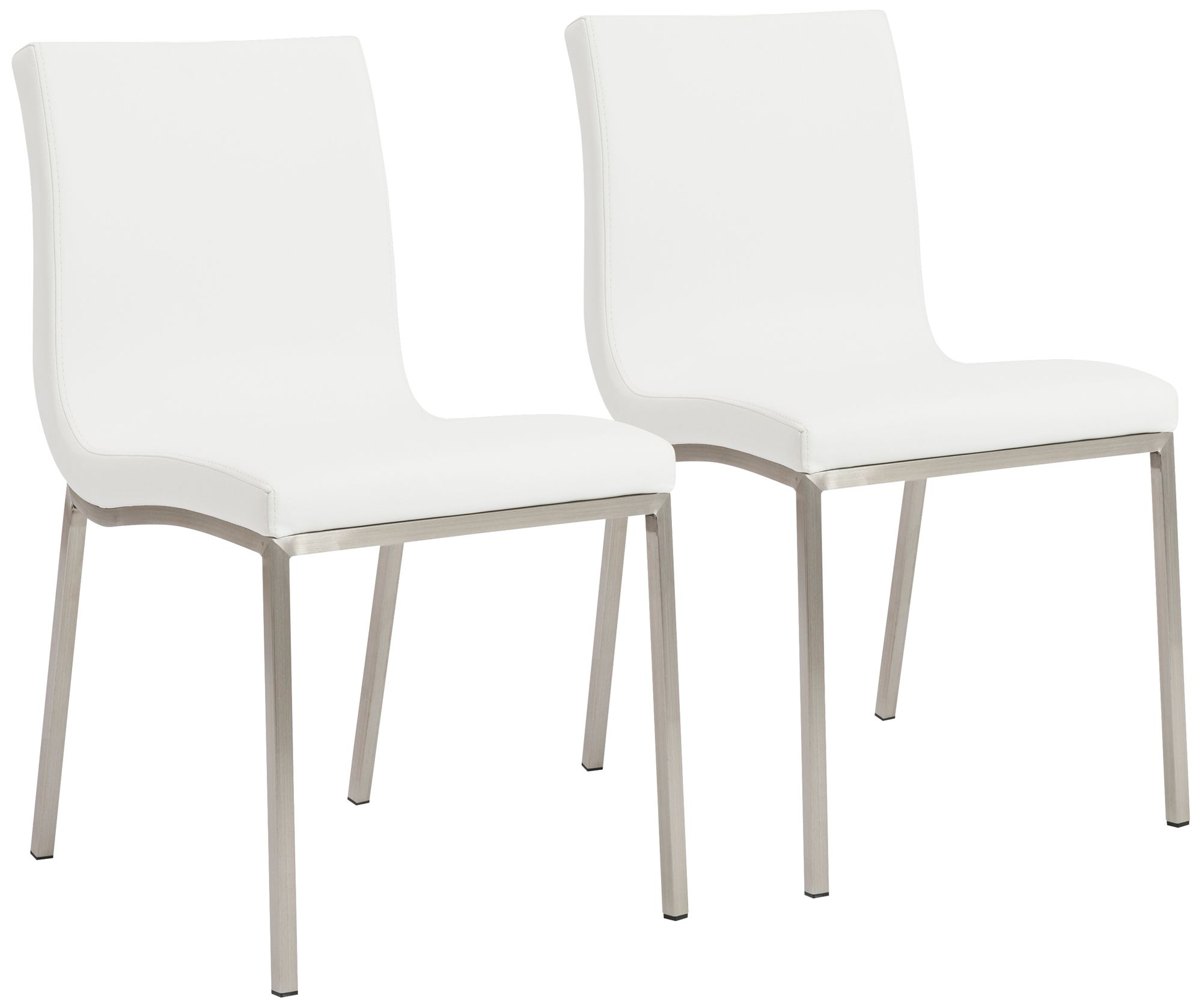 White leatherette 2024 dining chairs