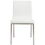 Scott Steel and White Leatherette Dining Chair Set of 2