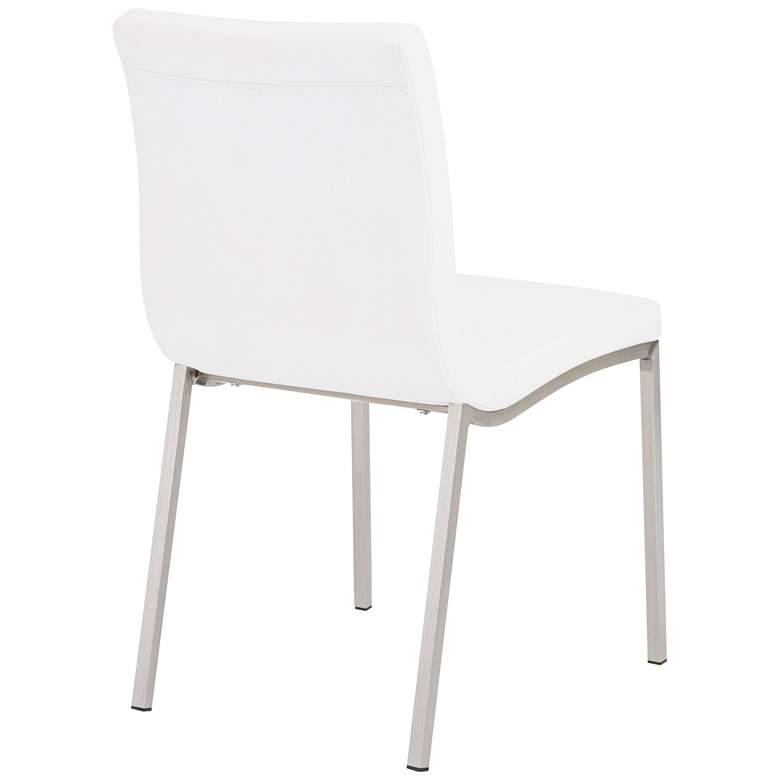 Image 3 Scott Steel and White Leatherette Dining Chair Set of 2 more views