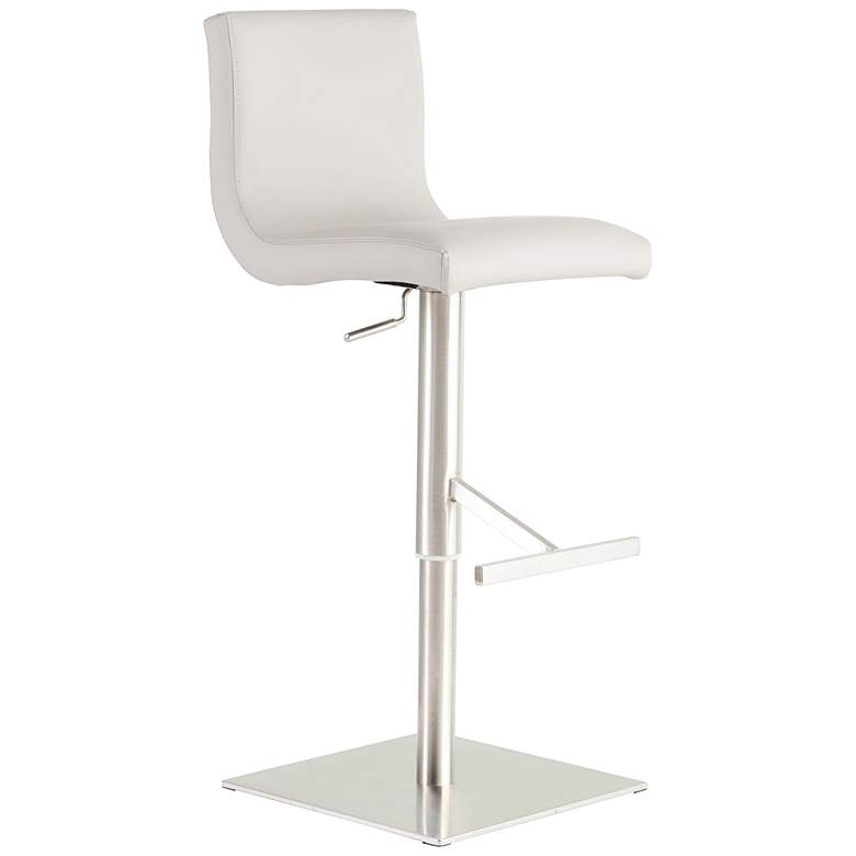 Image 1 Scott White Leatherette Adjustable Swivel Bar Stool