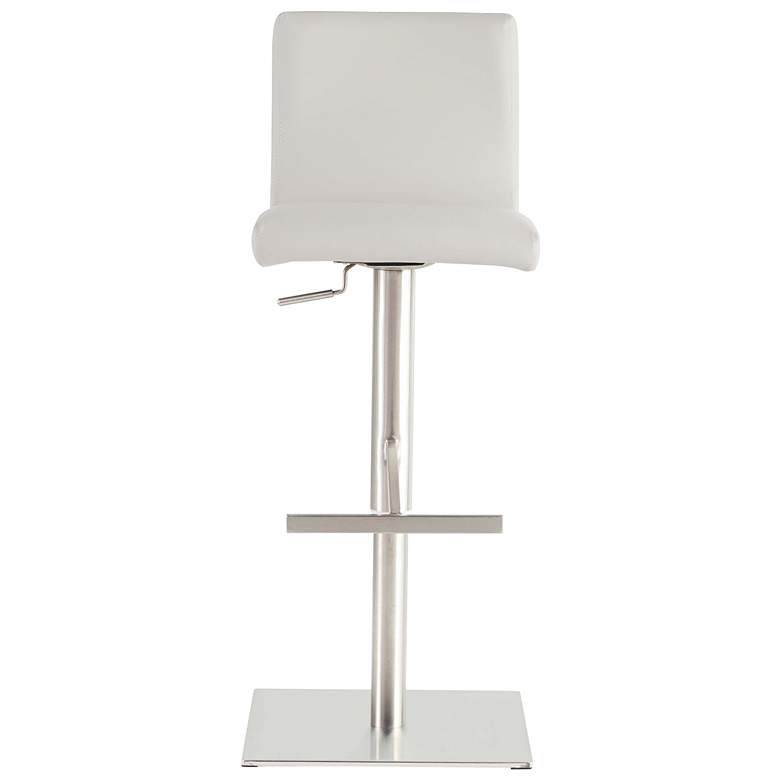 Image 3 Scott White Leatherette Adjustable Swivel Bar Stool more views