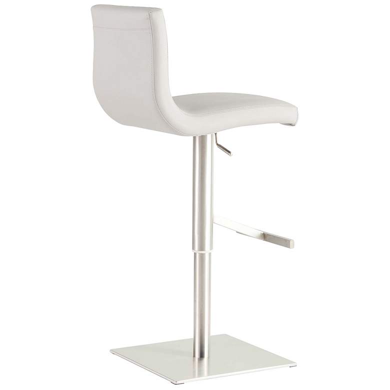 Image 4 Scott White Leatherette Adjustable Swivel Bar Stool more views