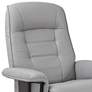 Scotte Silver Gray Leather Swivel Recliner with Ottoman