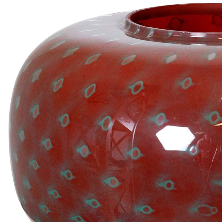 Image 2 Scottish Red - Art Glass Vaso Puff Vase - 14In W. X 11In Ht. X 14In D. more views