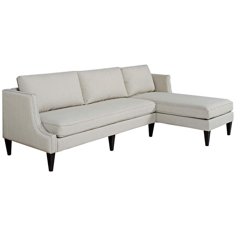 Image 1 Scotty Bone White Fabric Reversible Chaise Sectional