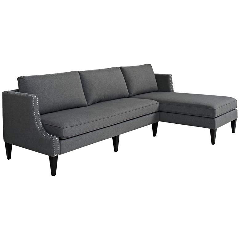 Image 1 Scotty Steeple Gray Fabric Reversible Chaise Sectional