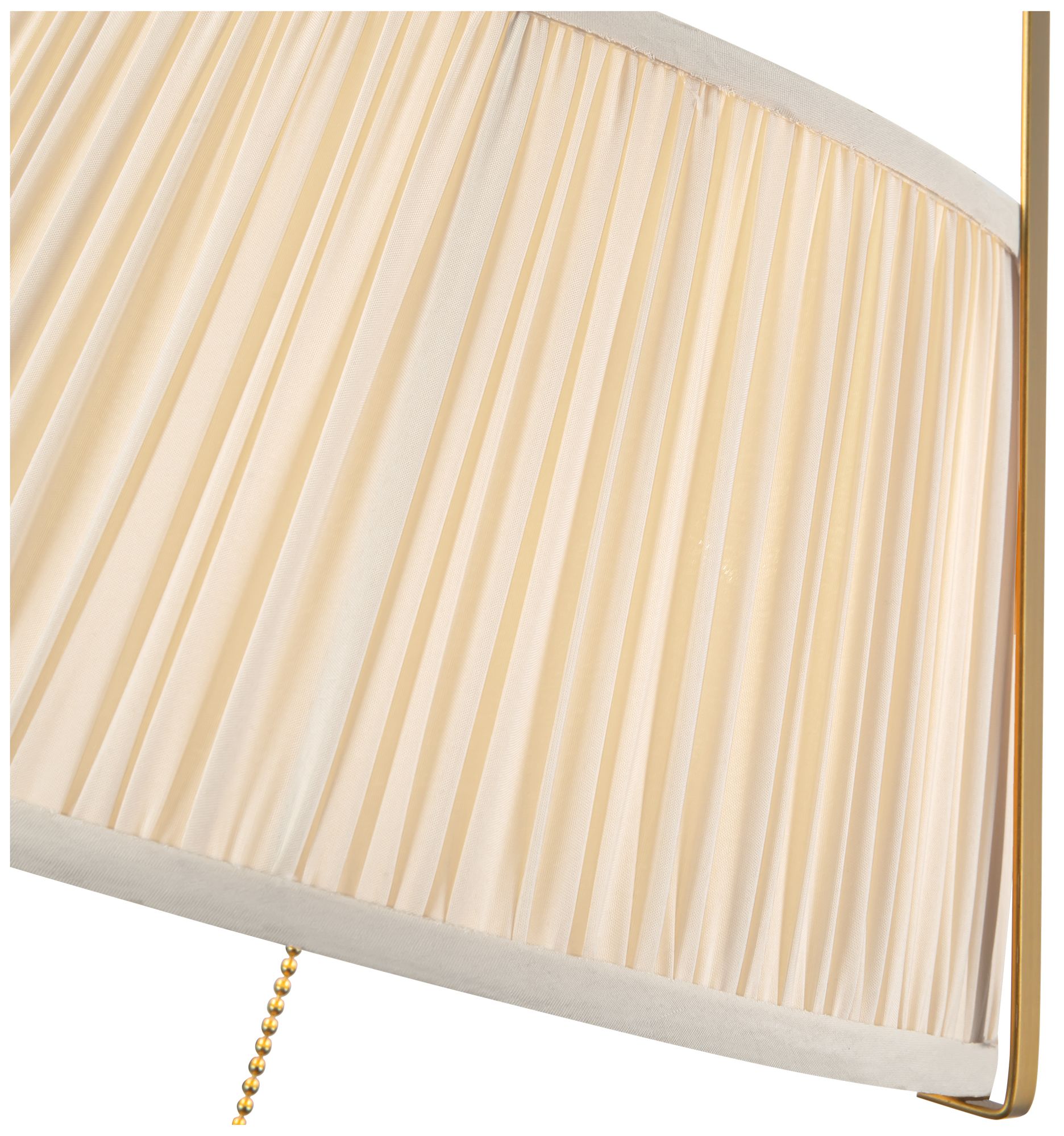 Image 4 Scout 13-in Brushed Gold Pendant with Pleated White Linen Shade more views