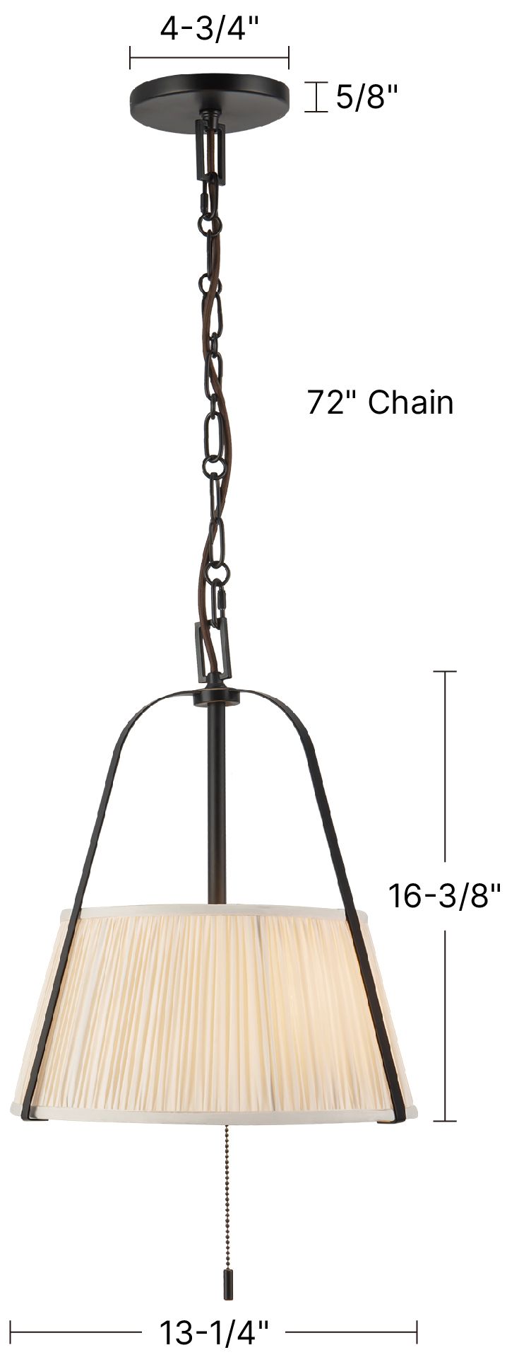 Scout 13-in Matte Black Pendant with Patterned Pleated Green Linen Shade