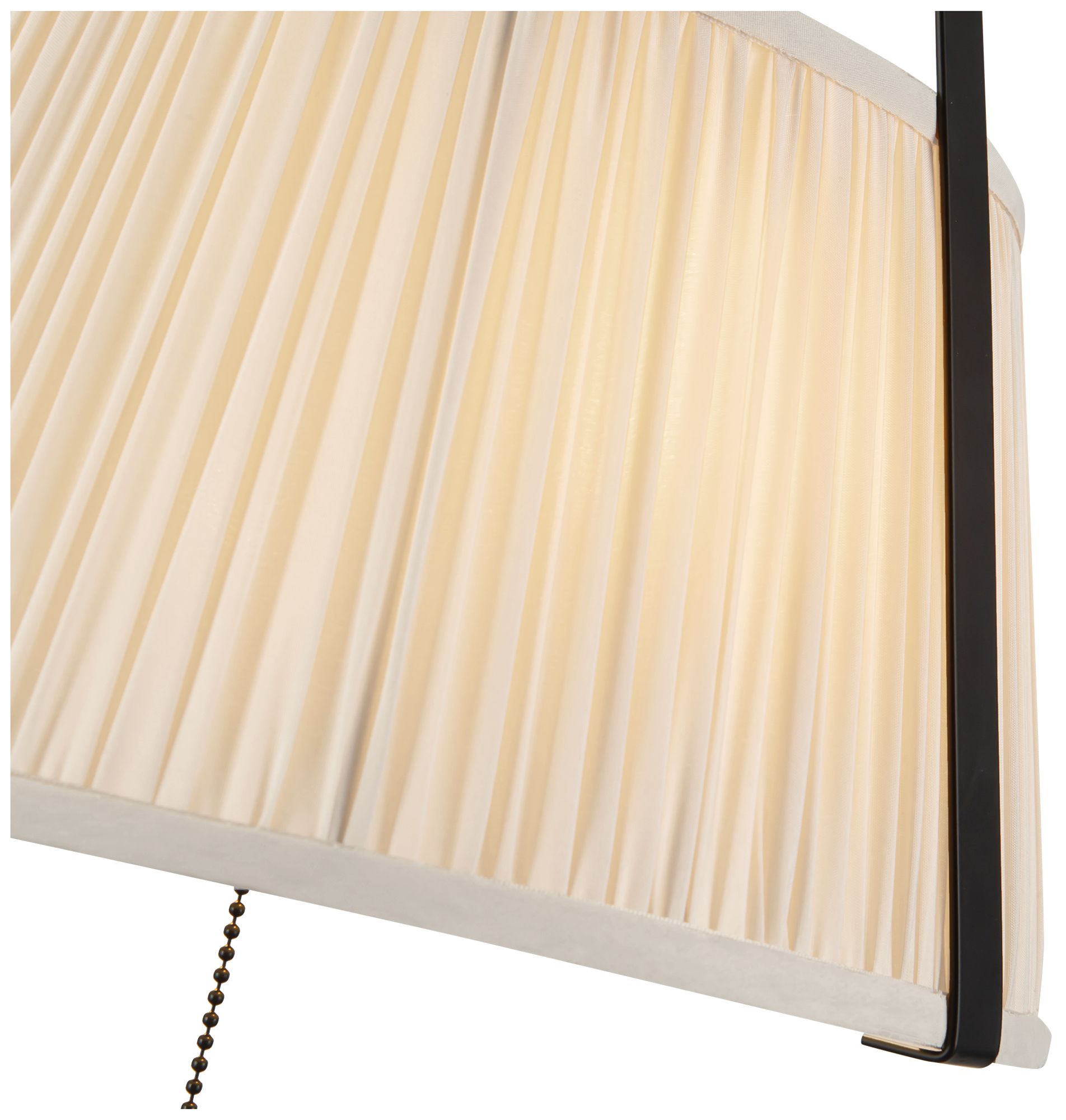 Image 4 Scout 13-in Matte Black Pendant with Pleated White Linen Shade more views
