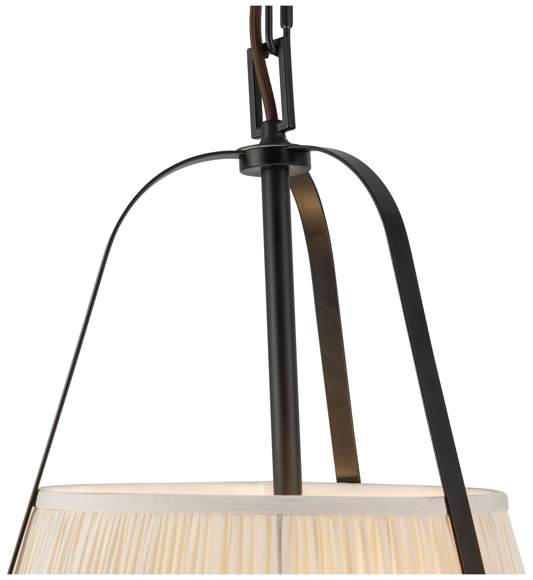 Image 5 Scout 13-in Matte Black Pendant with Pleated White Linen Shade more views