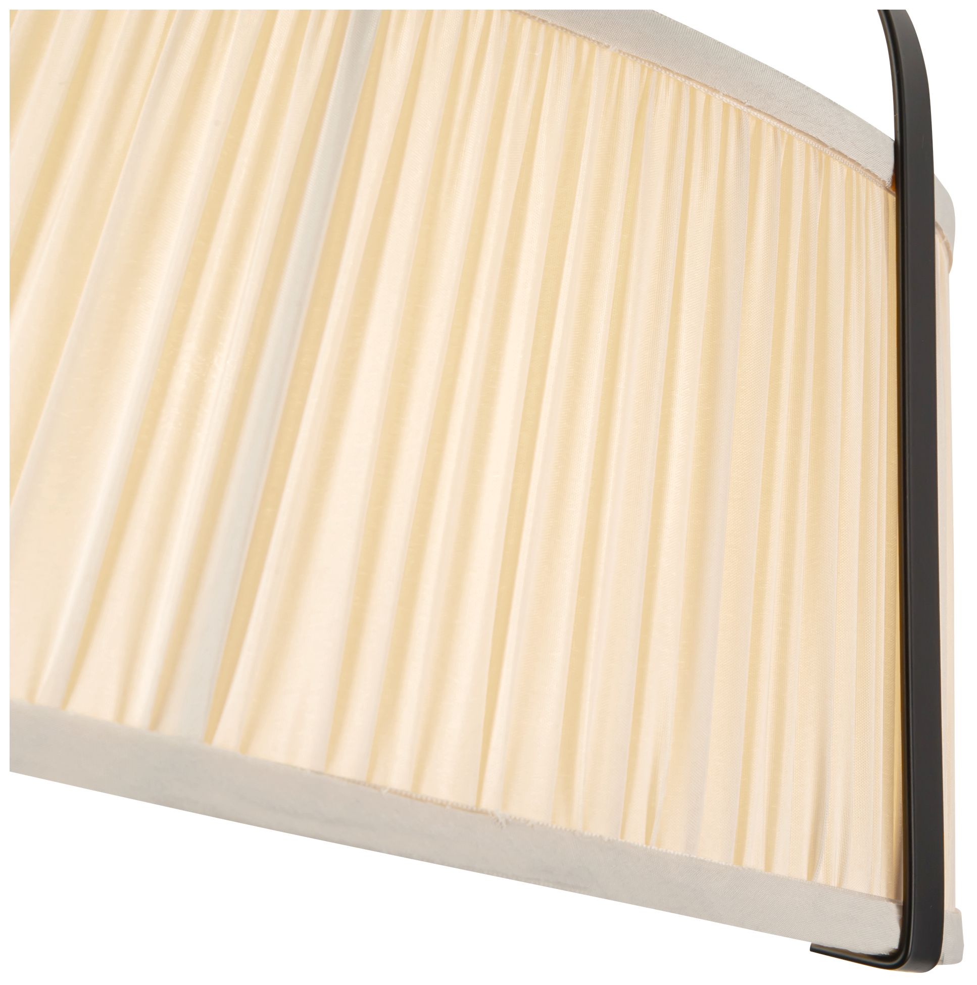 Image 4 Scout 13-in Matte Black Semi-Flush Mount with Pleated White Linen Shade more views
