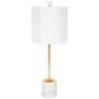 Scout 28 1/2" Gold and White Marble Modern Hexagon Table Lamp
