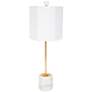 1_Scout 28 1/2" Gold and White Marble Modern Hexagon Table Lamp