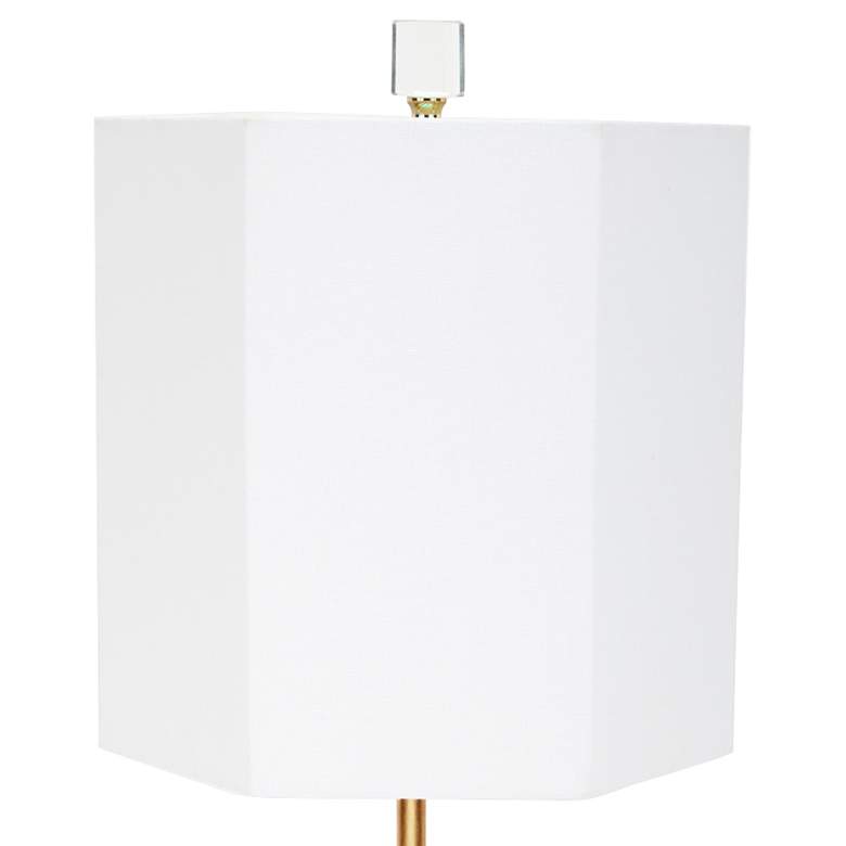 Image 2 Scout 28 1/2 inch Gold and White Marble Modern Hexagon Table Lamp more views