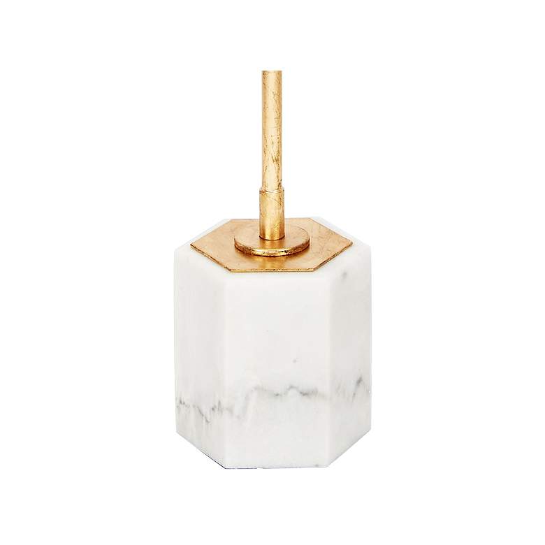 Image 3 Scout 28 1/2 inch Gold and White Marble Modern Hexagon Table Lamp more views