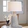 Scouts Mottled Gray Off-White Matte Glaze Ceramic Table Lamp