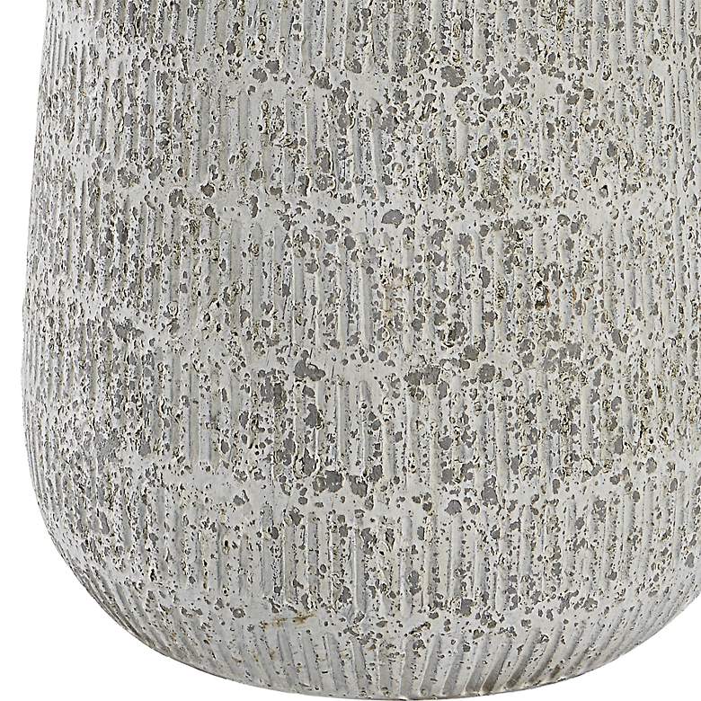 Image 5 Scouts Mottled Gray Off-White Matte Glaze Ceramic Table Lamp more views