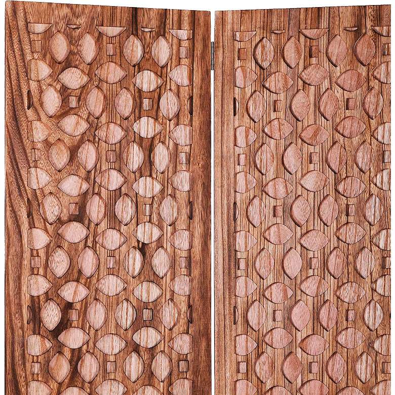 Image 3 Scranton 47" Wide Carved Wood 3-Panel Screen/Room Divider more views
