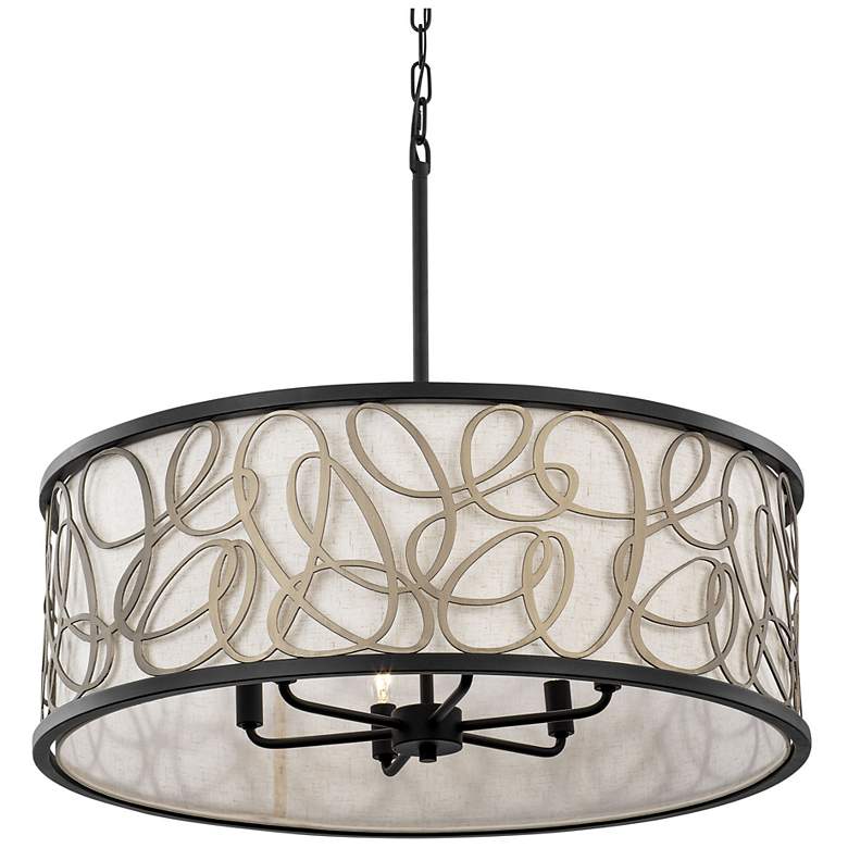 Image 1 Scribble 6-Lt Pendant - Matte Black/Artifact