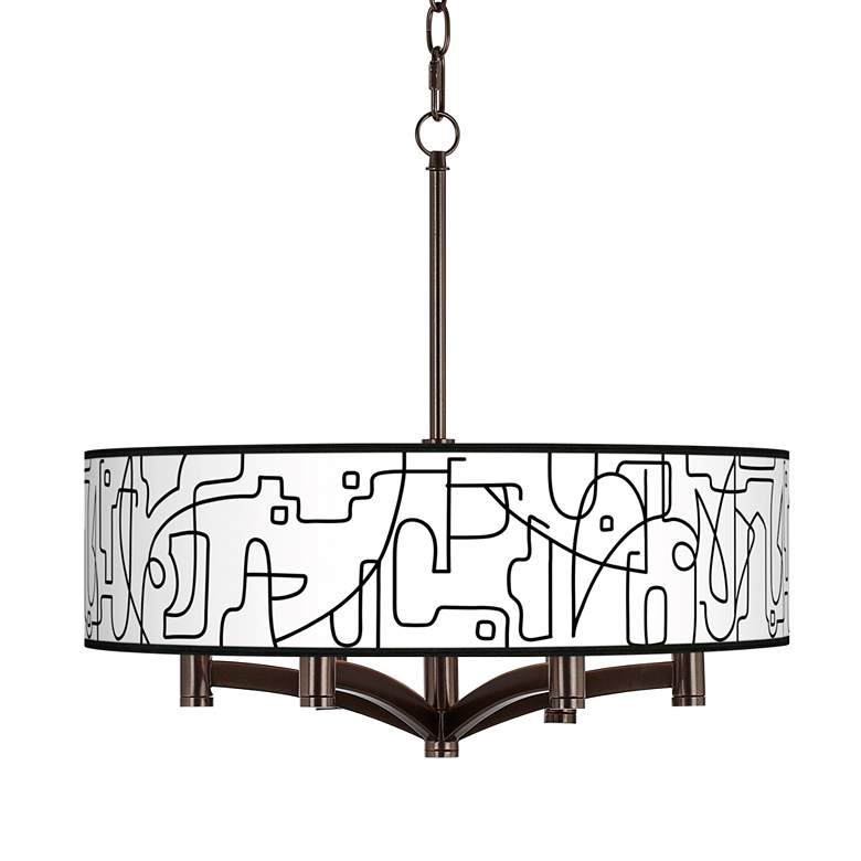 Image 1 Scribble World Ava 6-Light Bronze Pendant Chandelier