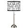 Scribble World Giclee Brushed Nickel Table Lamp