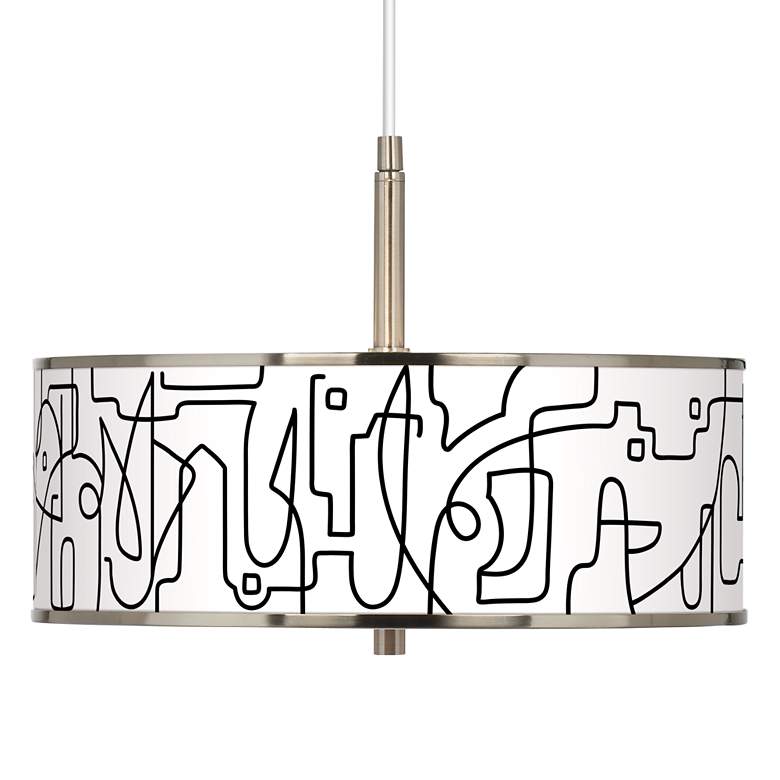Image 1 Scribble World Giclee Glow 16 inch Wide Pendant Light