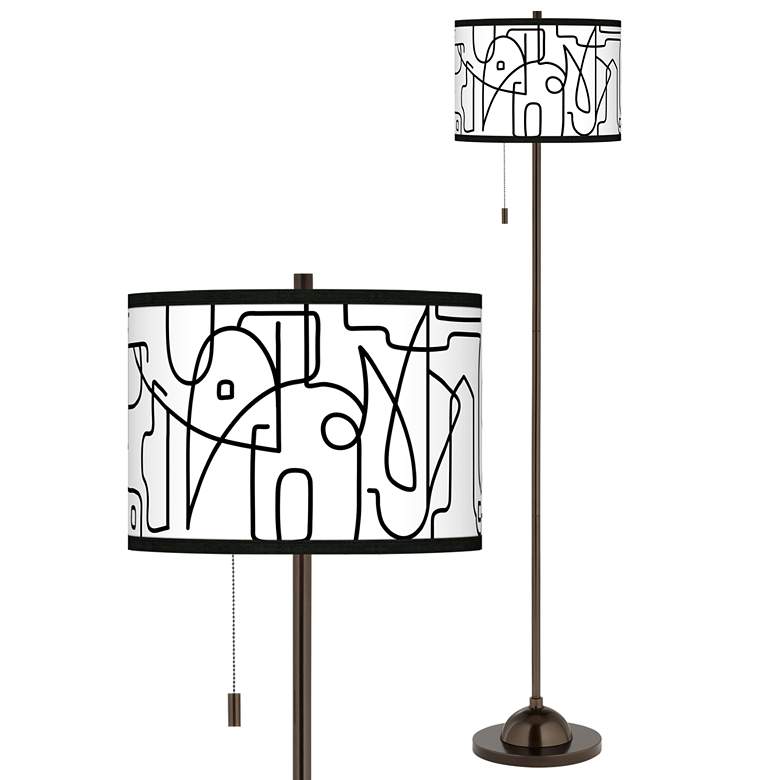 Image 1 Scribble World Giclee Glow Bronze Club Floor Lamp