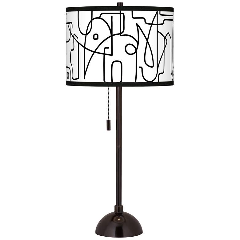 Image 1 Scribble World Giclee Glow Tiger Bronze Club Table Lamp