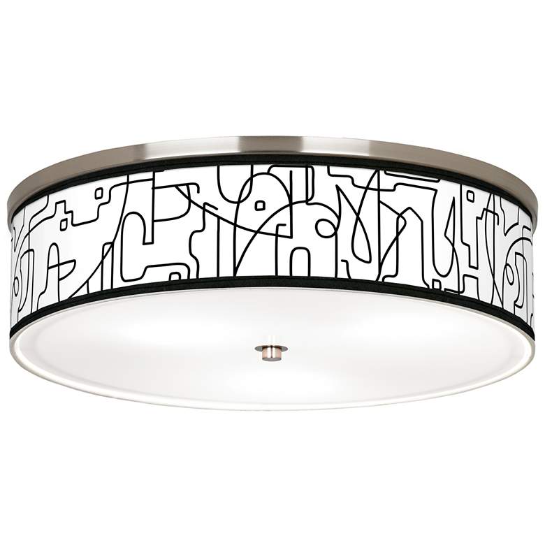 Image 1 Scribble World Giclee Nickel 20 1/4 inch Wide Ceiling Light