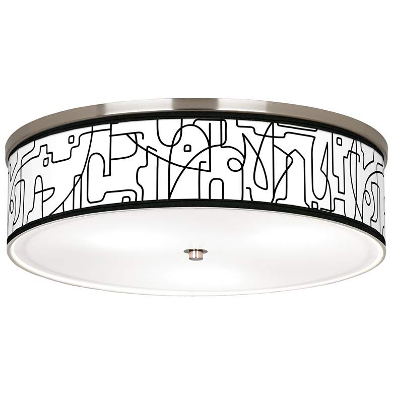 Image 1 Scribble World Giclee Nickel 20 1/4" Wide Ceiling Light