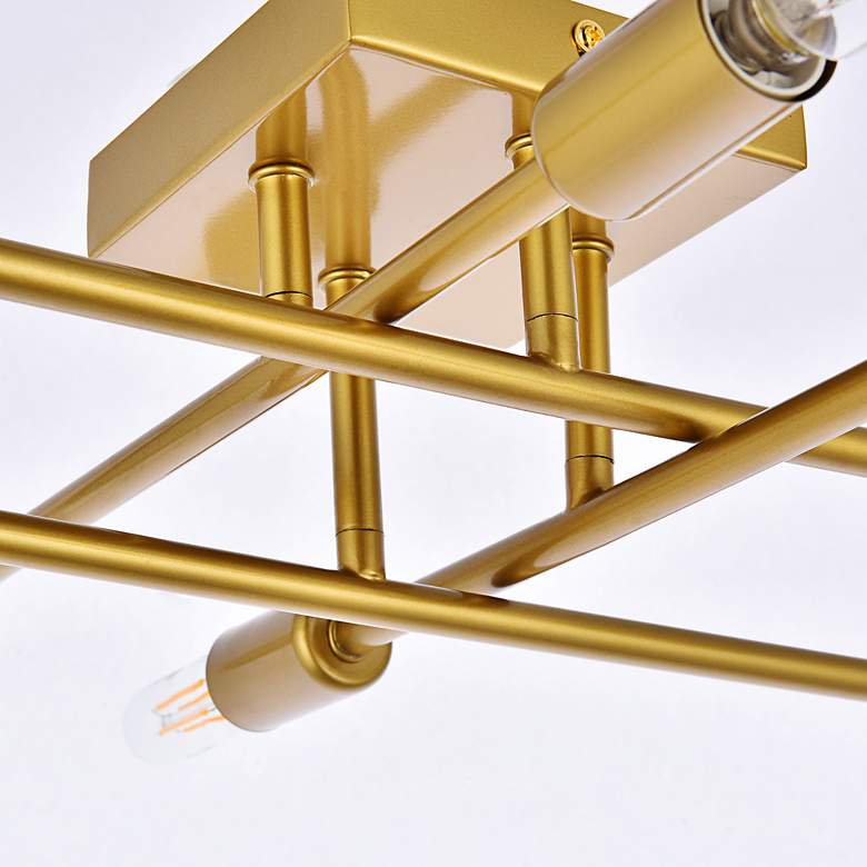 Image 6 Script 8 Lts Brass Flush Mount more views