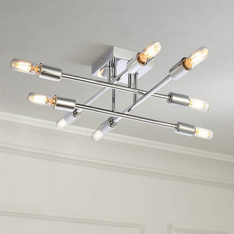 Image 1 Script 8 Lts Chrome Flush Mount