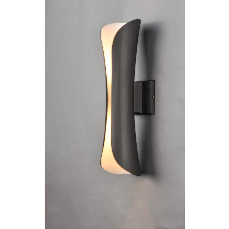 Image 3 Scroll 21 1/4"H Architectural Bronze LED Outdoor Wall Light more views