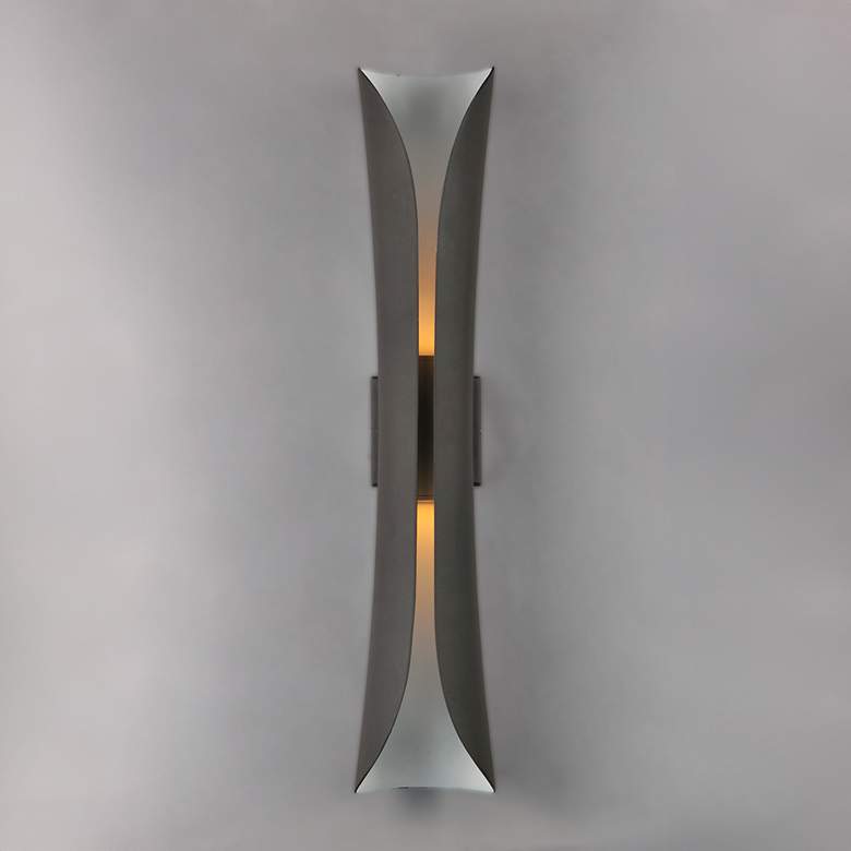 Image 1 Scroll 30" High Architectural Bronze LED Outdoor Wall Light