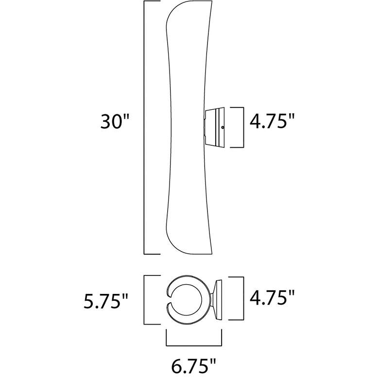 Image 4 Scroll 30" High Architectural Bronze LED Outdoor Wall Light more views