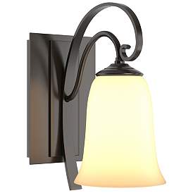 Image1 of Scroll 9.8" High Oil Rubbed Bronze Sconce With Opal Glass Shade